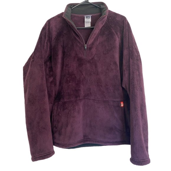 The North Face Tops - North Face Women's XL Plush Fleece 1/4 Zip Pullover Jacket Purple Pockets